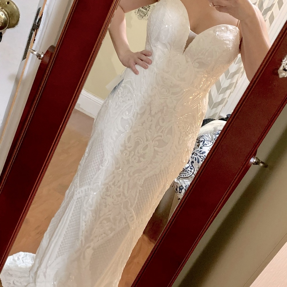 Love That Lasts White Sequin Embroidered Dress